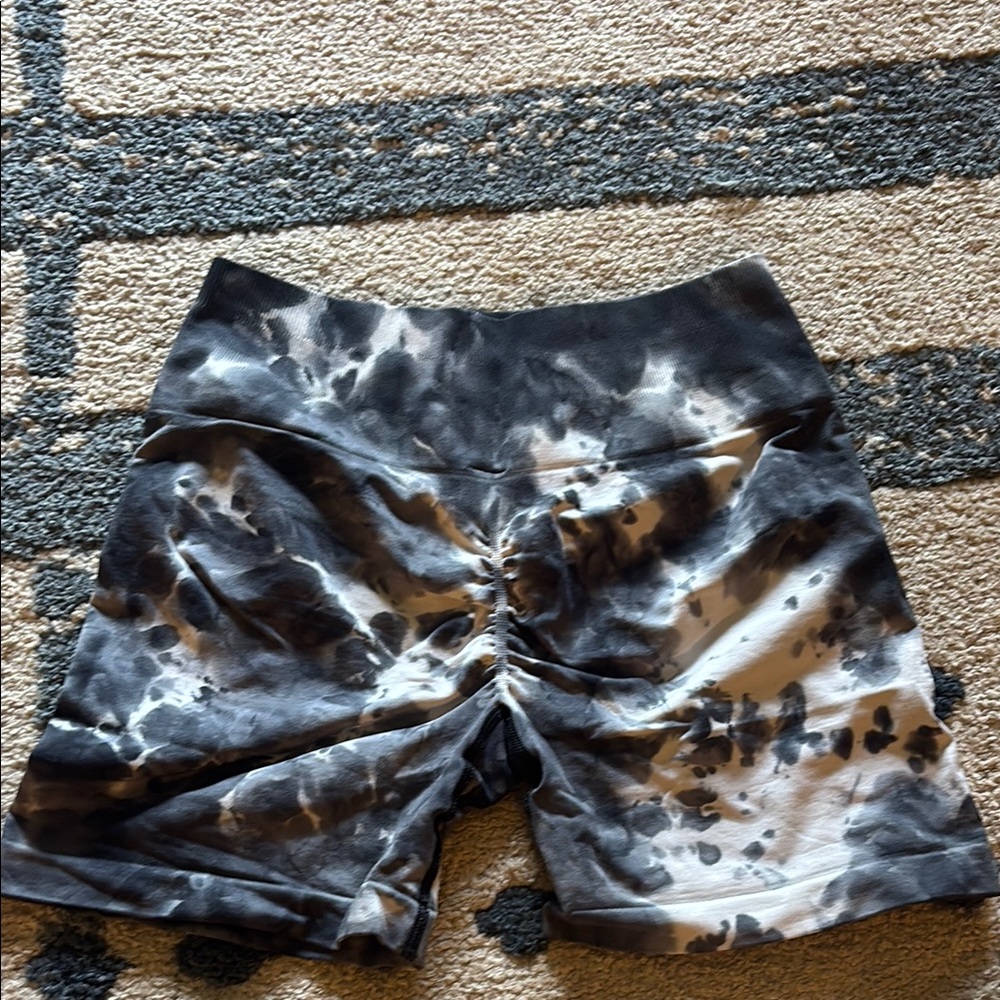 Black and White Tie-Dye Shorts